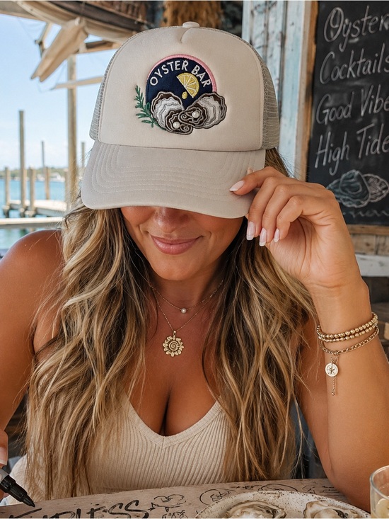 Patchwork By La Valentina Accessories - Oyster Bar Embroidered Trucker NWT brand patchwork by La Vale